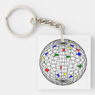 Earth Day,wireframe Key Ring