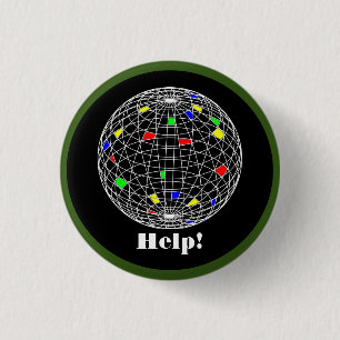 Earth Day,wireframe, personalised 3 Cm Round Badge