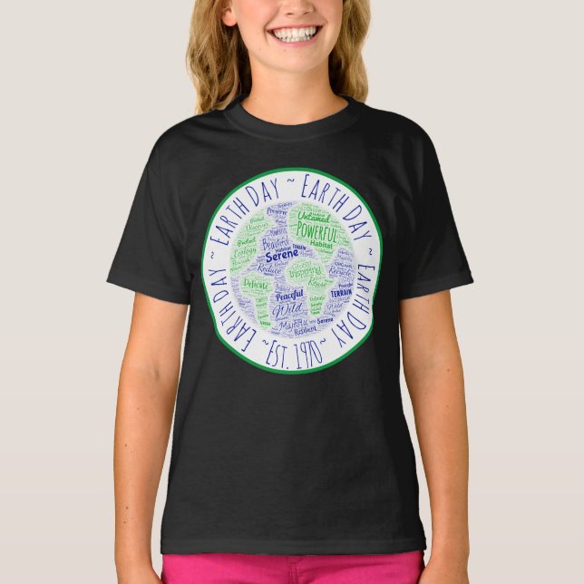 Earth Day Word Art T-Shirt (Front)