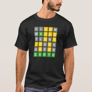 Earth Day Word Game Clean Water Plant Trees Enviro T-Shirt