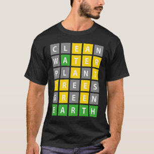 Earth Day Word Game Clean Water Plant Trees Enviro T-Shirt
