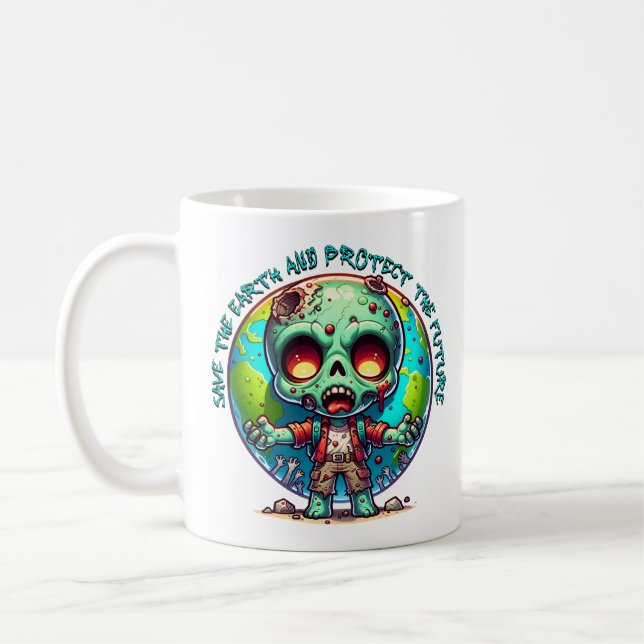 Earth Day Zombie Coffee Mug (Left)