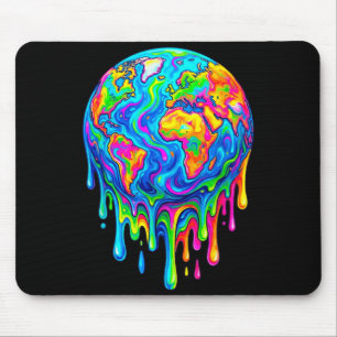 Earth Drip Design Earth Day Melting Earth Mouse Mat