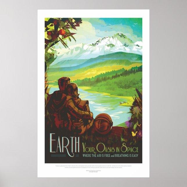 Earth  Exoplanet Travel Bureau JPL Travel Visio Poster (Front)