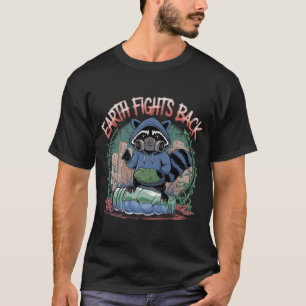 "Earth Fights Back" Eco-Rebel Racoon T-Shirt – Ur