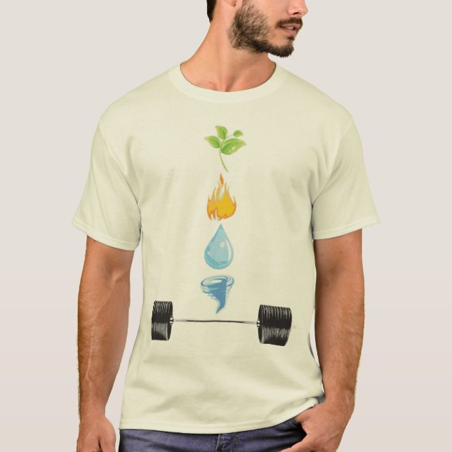 Earth, Fire, Water, Air, IRON Shirt (Front)