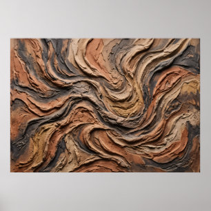 Earth Flow Woodgrain Abstract Poster