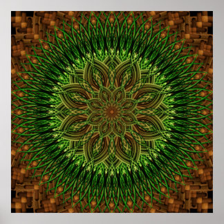 Earth Flower Mandala Poster