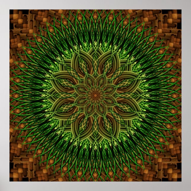 Earth Flower Mandala Poster (Front)