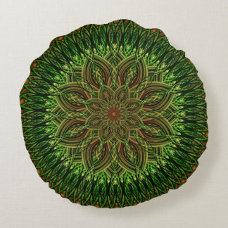 Earth Flower Mandala Round Cushion
