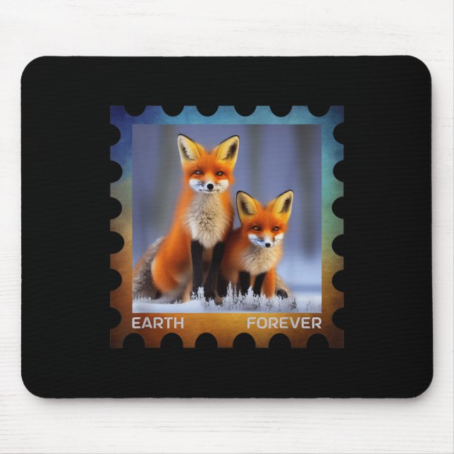 Earth Forever Environmental Protection Stamp Snow  Mouse Mat (Front)