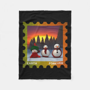 Earth Forever Environmental Protection Stamp Sunse Fleece Blanket