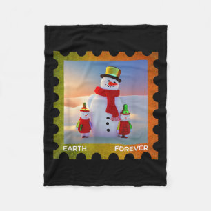Earth Forever Environmental Protection Stamp Sunse Fleece Blanket