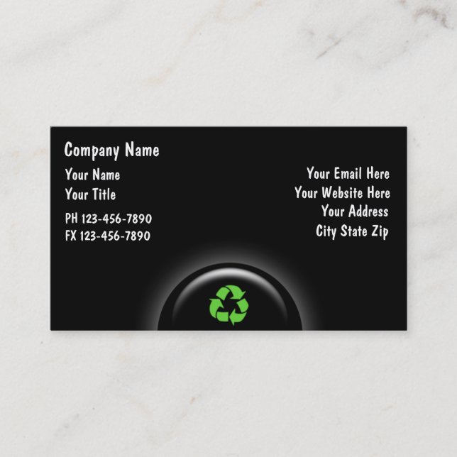 Earth Friendly Business Cards (Front)