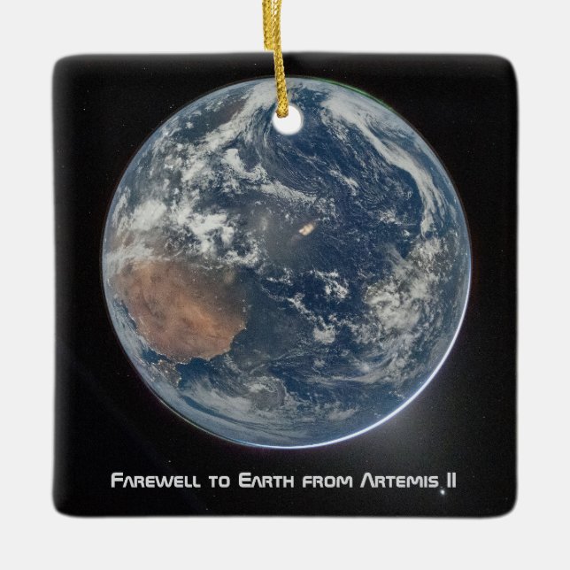 Earth From Artemis II Ceramic Ornament (Front)