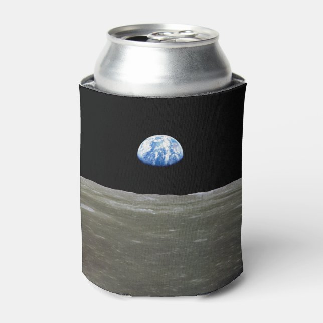 Earth from Moon in Black Space: Earthrise Can Cooler (Can Front)