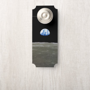 Earth from Moon in Black Space: Earthrise Door Hanger