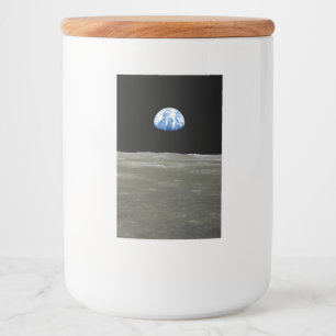 Earth from Moon in Black Space: Earthrise Food Label