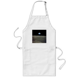 Earth from Moon in Black Space: Earthrise Long Apron