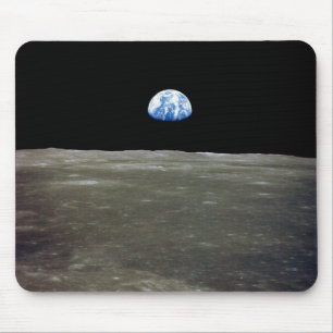 Earth from Moon in Black Space: Earthrise Mouse Mat