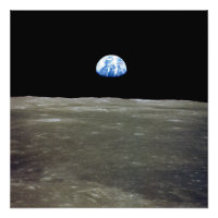 Earth from Moon in Black Space: Earthrise