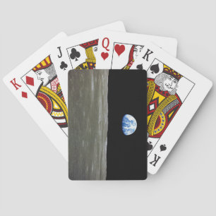 Earth from Moon in Black Space: Earthrise Playing Cards