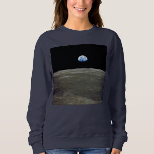 Earth from Moon in Black Space: Earthrise Sweatshirt