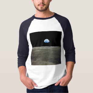 Earth from Moon in Black Space: Earthrise T-Shirt
