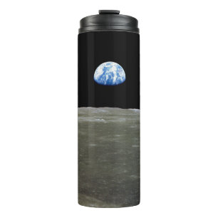 Earth from Moon in Black Space: Earthrise Thermal Tumbler