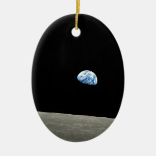 earth from moon space universe ceramic tree decoration