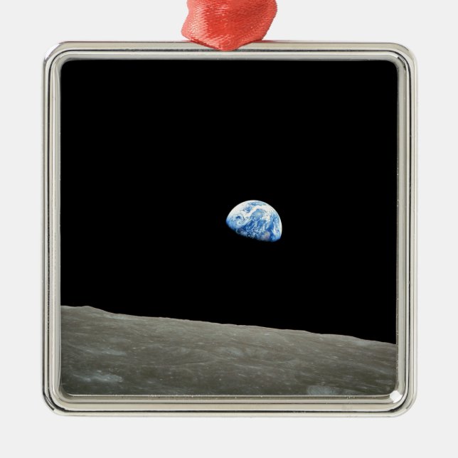 earth from moon space universe metal tree decoration (Front)