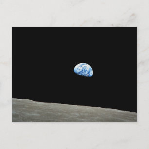 earth from moon space universe postcard