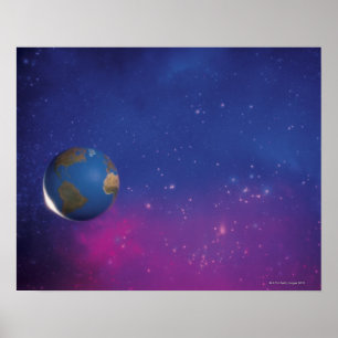 Earth from outer space poster