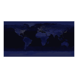 Earth from Space at Night Panoramic Photo Print