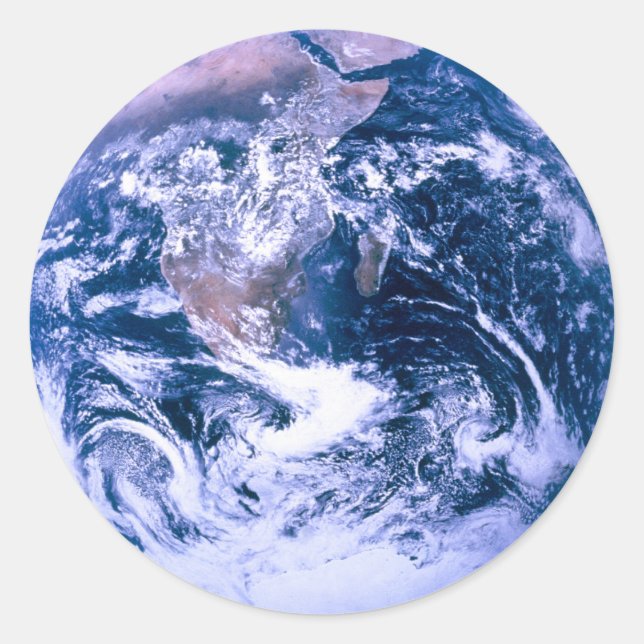 Earth From Space Blue Marble Classic Round Sticker (Front)