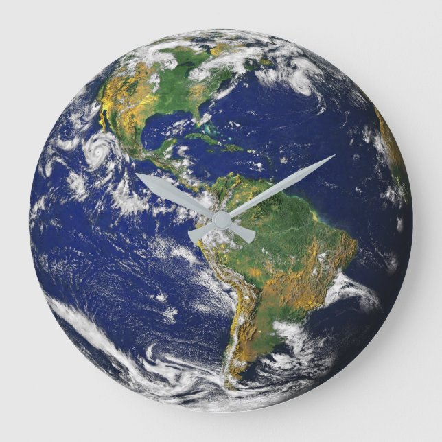 EARTH FROM SPACE Custom Clock - Large 10.75" (Front)
