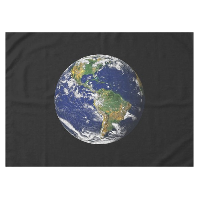 EARTH FROM SPACE Custom Cotton Tablecloth (Front (Horizontal))