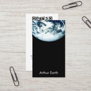 Earth from Space w/ QR Code Business Card