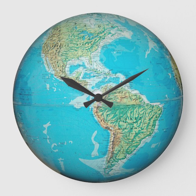 Earth Globe 1 Large Clock (Front)