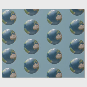 Earth globe customisable background wrapping paper
