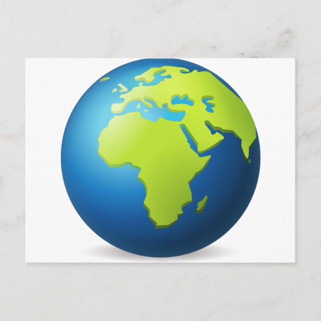 Earth Globe Europe Africa - Emoji Postcard (Front)