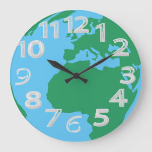 Earth globe large clock