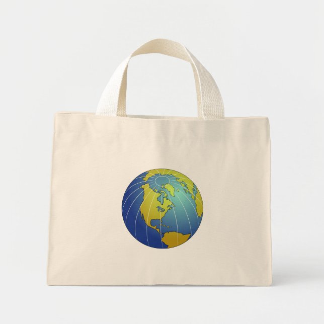 Earth Globe Mini Tote Bag (Front)