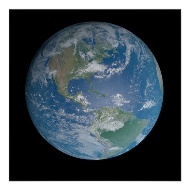 Earth globe with photo taken from space poster (Front)