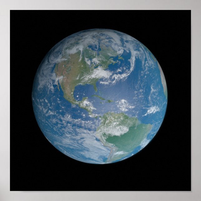Earth globe with photo taken from space poster (Front)