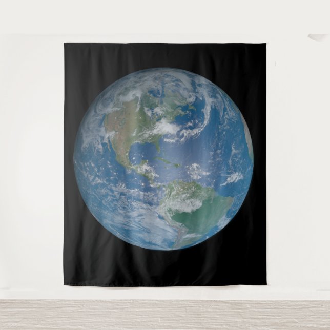 Earth globe with photo taken from space tapestry (Front)