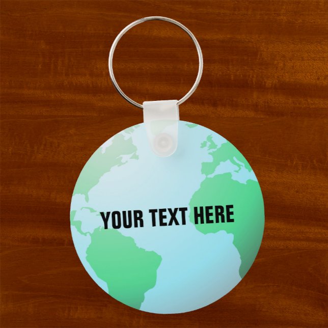 Earth Globe with your Custom Text Key Ring (Creator Uploaded)