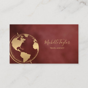 Earth Globe Word Map Travel Agency Agent QR code Business Card
