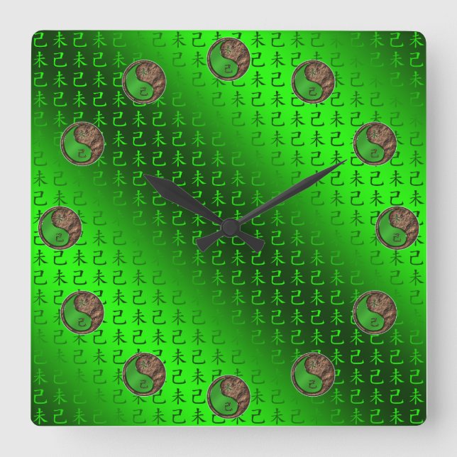 Earth Goat Square Wall Clock (Front)