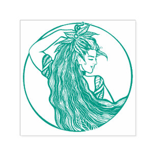 Earth Goddess Green Witch Pagan Druid Witches      Self-inking Stamp